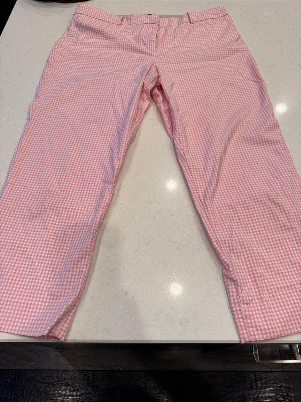 Talbots Pink Gingham Capri Pants